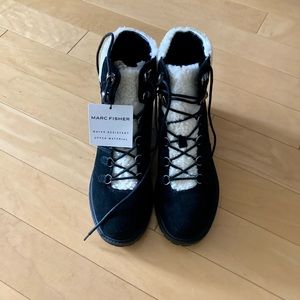 New Black Leather Hopee Boots by Marc Fisher 7.5